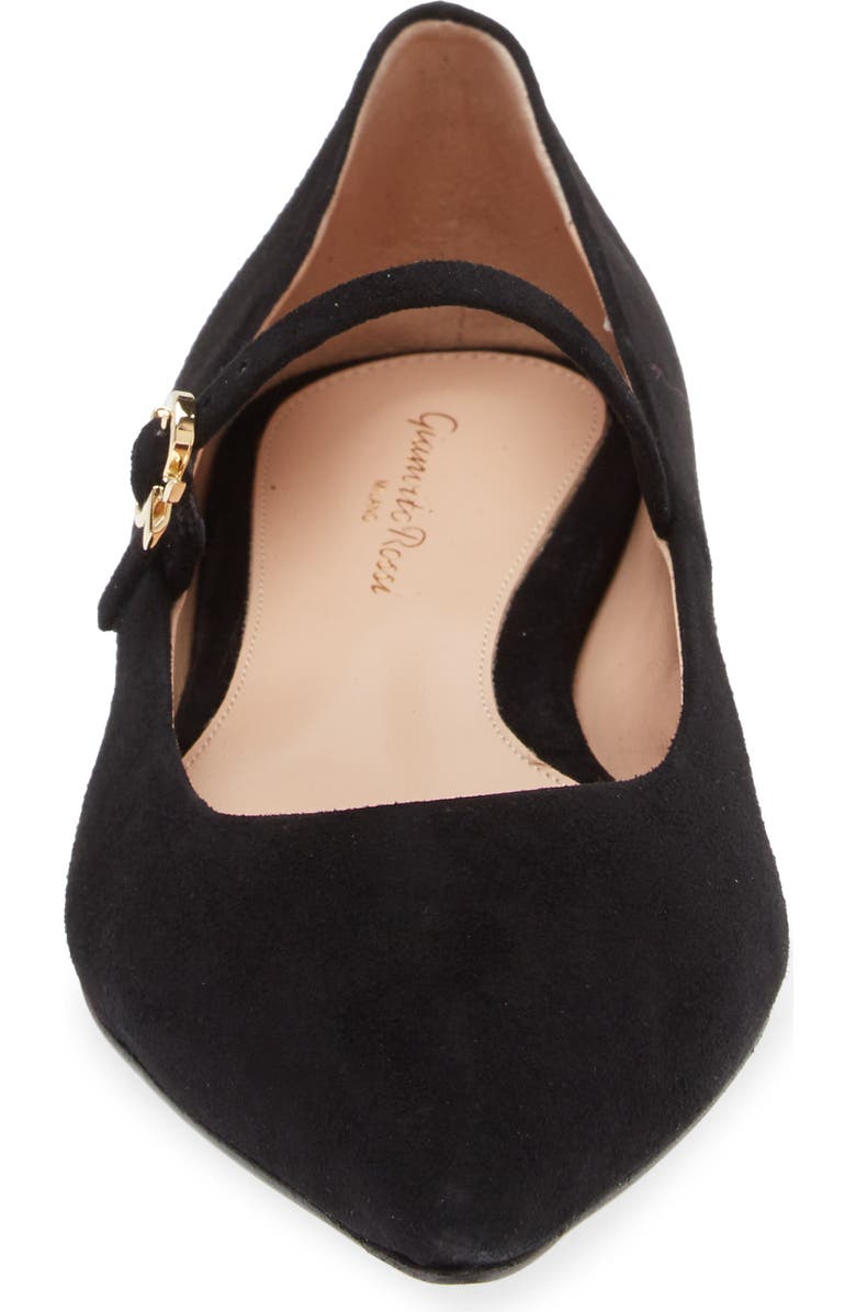 Gianvito Rossi Ribbon Pointed Toe Mary Jane Ballet Flat, Alternate, color,