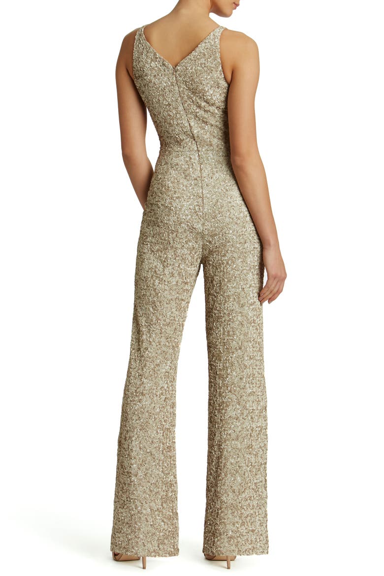 Charlie Sequin Jumpsuit, Alternate, color, TAUPE