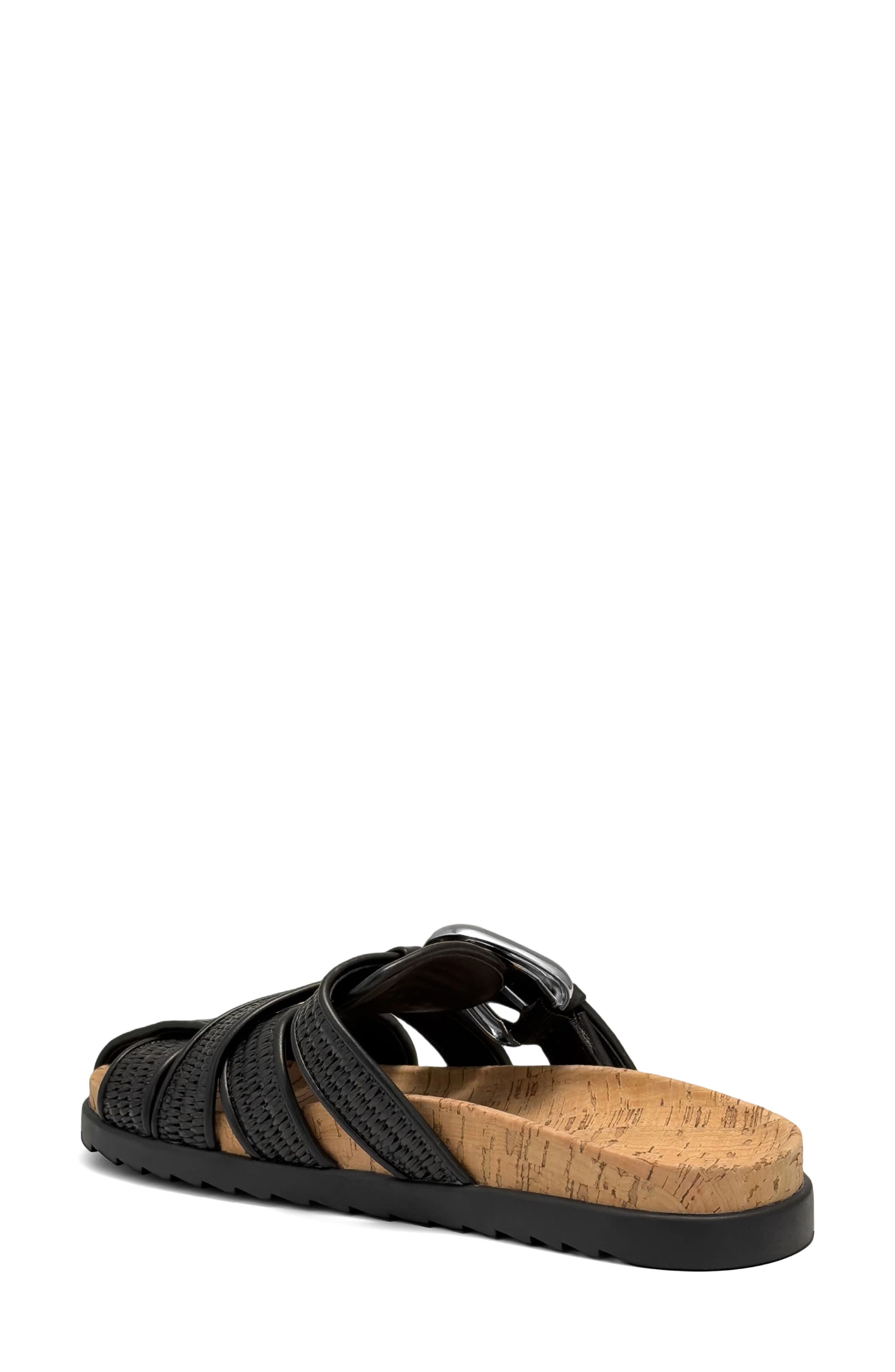 Aerosoles Liberty Woven Raffia Fisherman Mule, Alternate, color, Black Basket Raffia