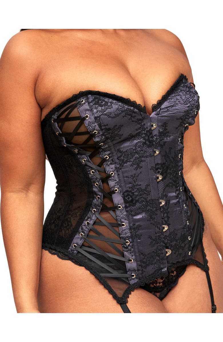 Adore Me Aurora Boned Corset & Thong Set, Alternate, color, 