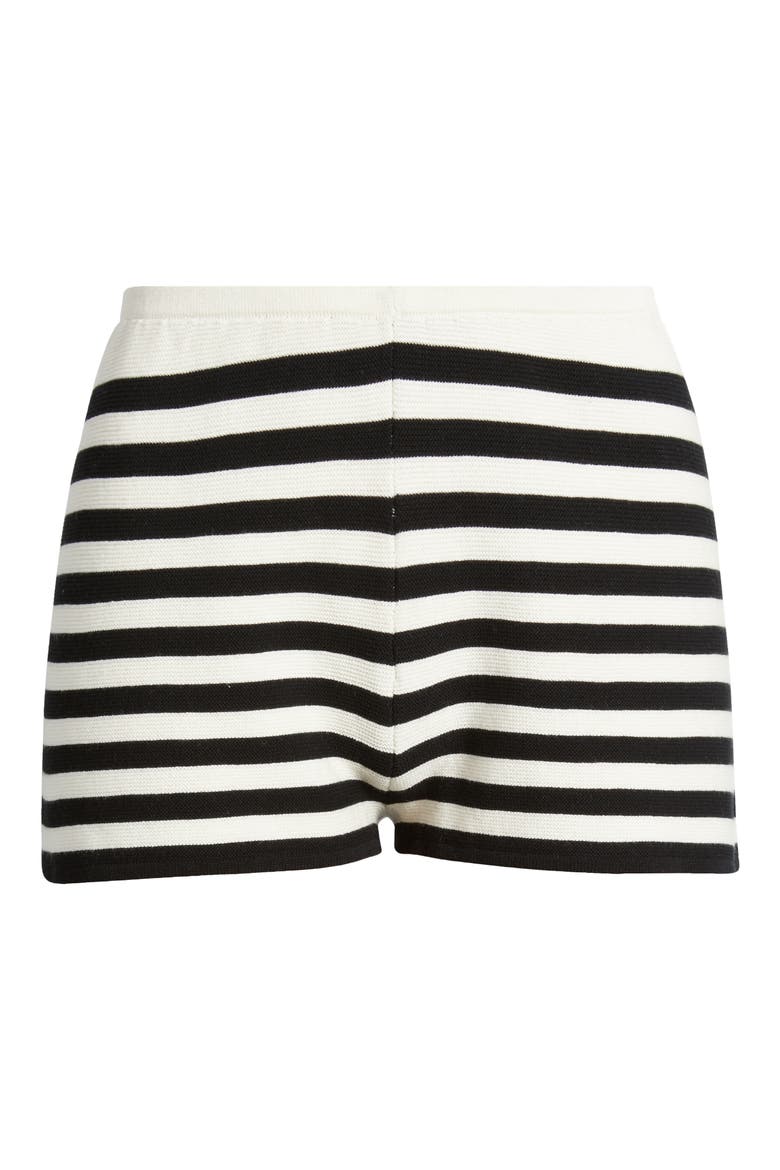 The Celeste Stripe Cotton Knit Shorts, Alternate, color, NOIR / BRULE STRIPE