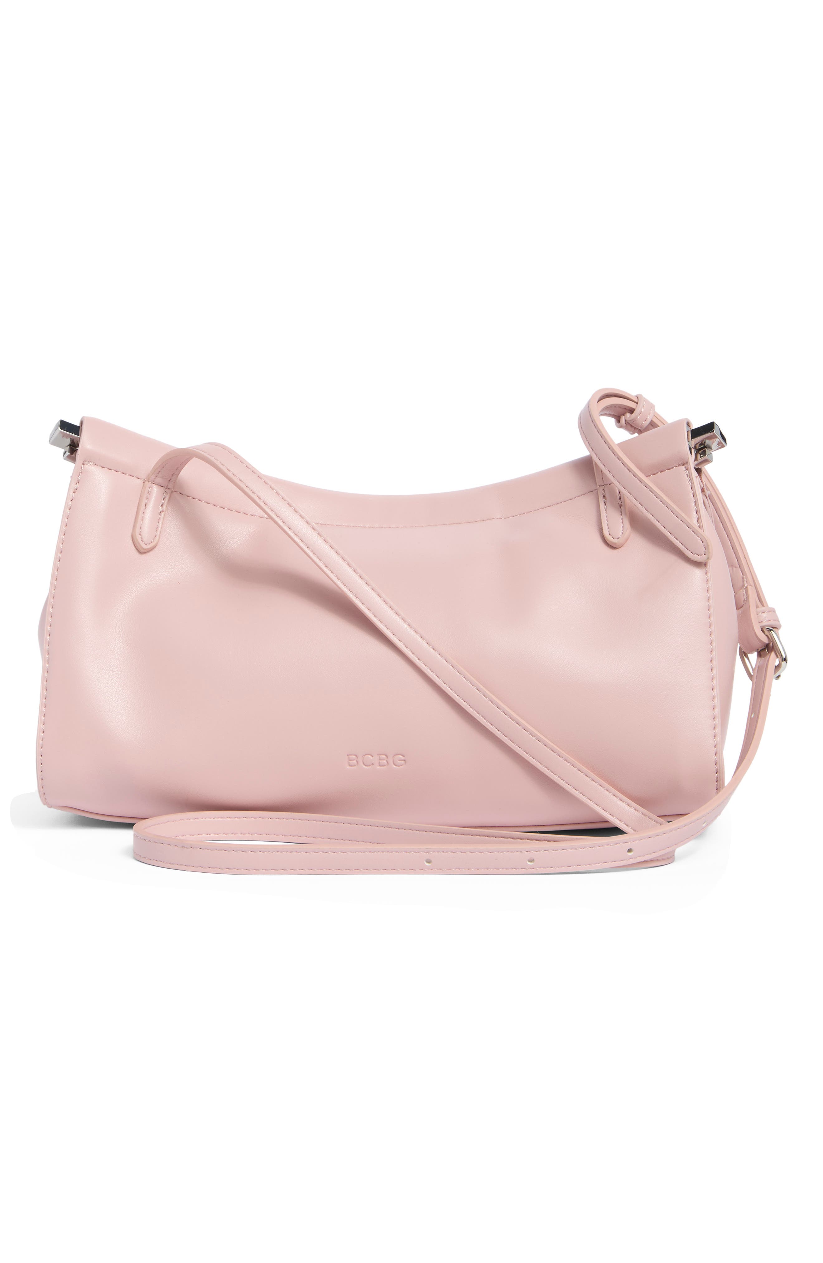 Faux Leather Shoulder Bag, Alternate, color, ROSE