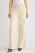 24Colours Drawstring High Waist Cotton Wide Leg Pants