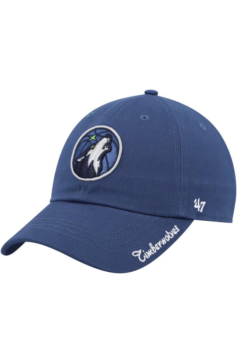'47 Women's '47 Navy Minnesota Timberwolves Miata Clean Up Logo Adjustable Hat, Main, color,