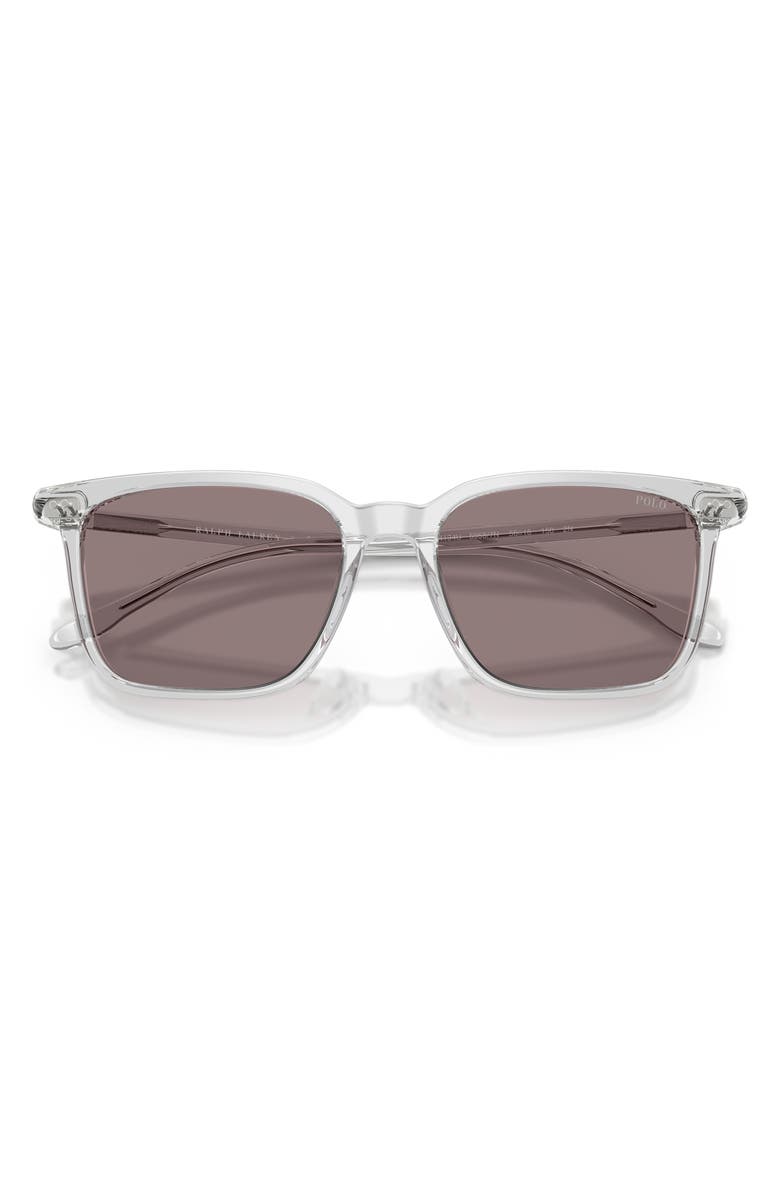 Polo Ralph Lauren 56mm Square Sunglasses, Alternate, color, Transparent Grey / Purple