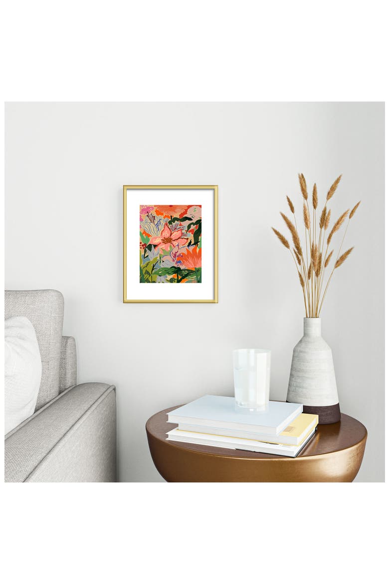 Summer Bouquet Framed Art Print, Alternate, color, GOLDEN TONES