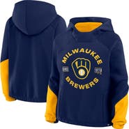 FANATICS Women's Fanatics Navy Milwaukee Brewers Oversized Time to Win Pullover Hoodie