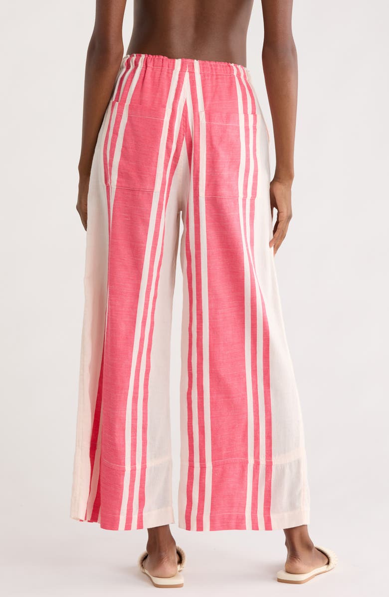 lemlem Desta Cotton Wide-Leg Cover-Up Pants, Alternate, color, Ayelu Fragaria