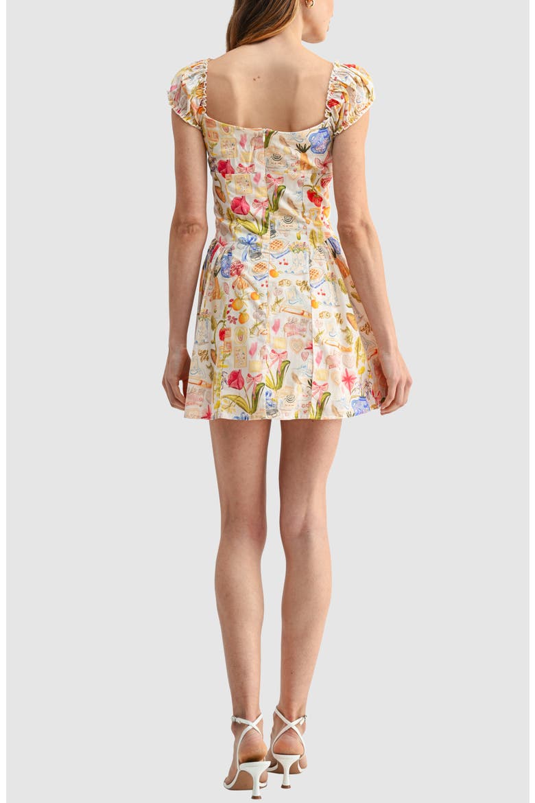 Sweetheart Fit and Flare Minidress, Alternate, color, CONVERSATIONAL PRINT