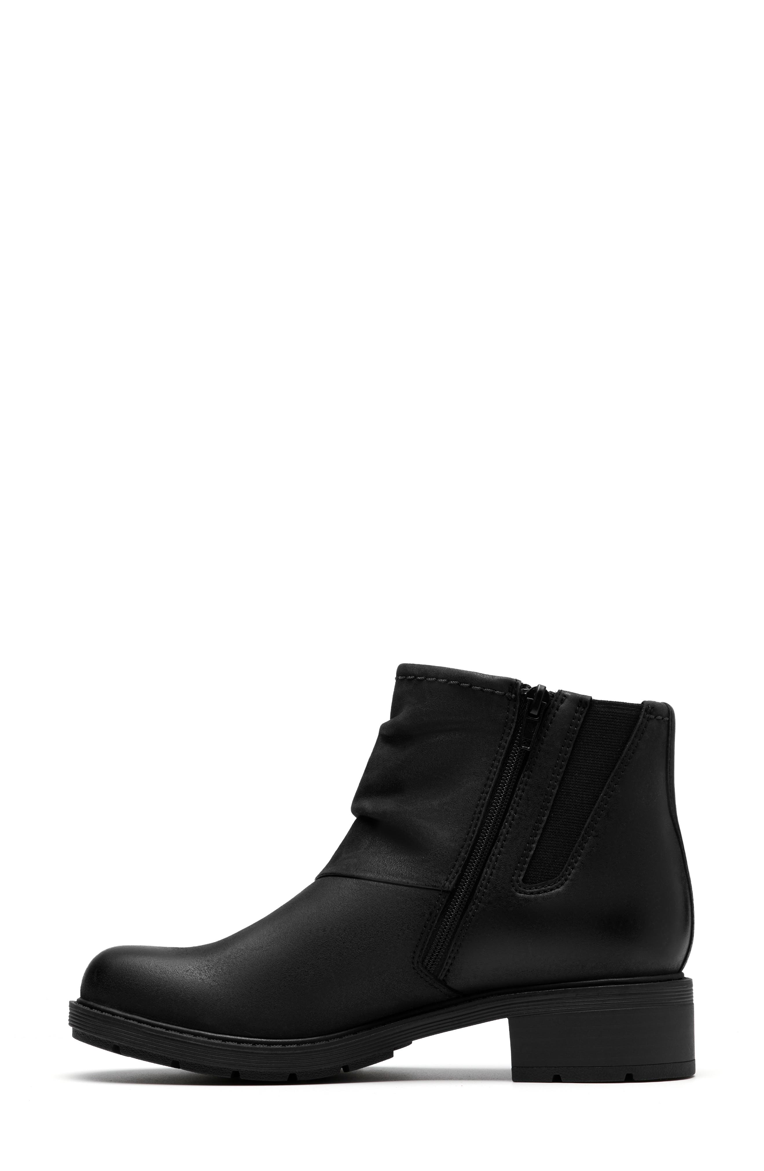 Clarks<sup>®</sup> Hearth Sofia Ankle Boot, Alternate, color, Black Leather