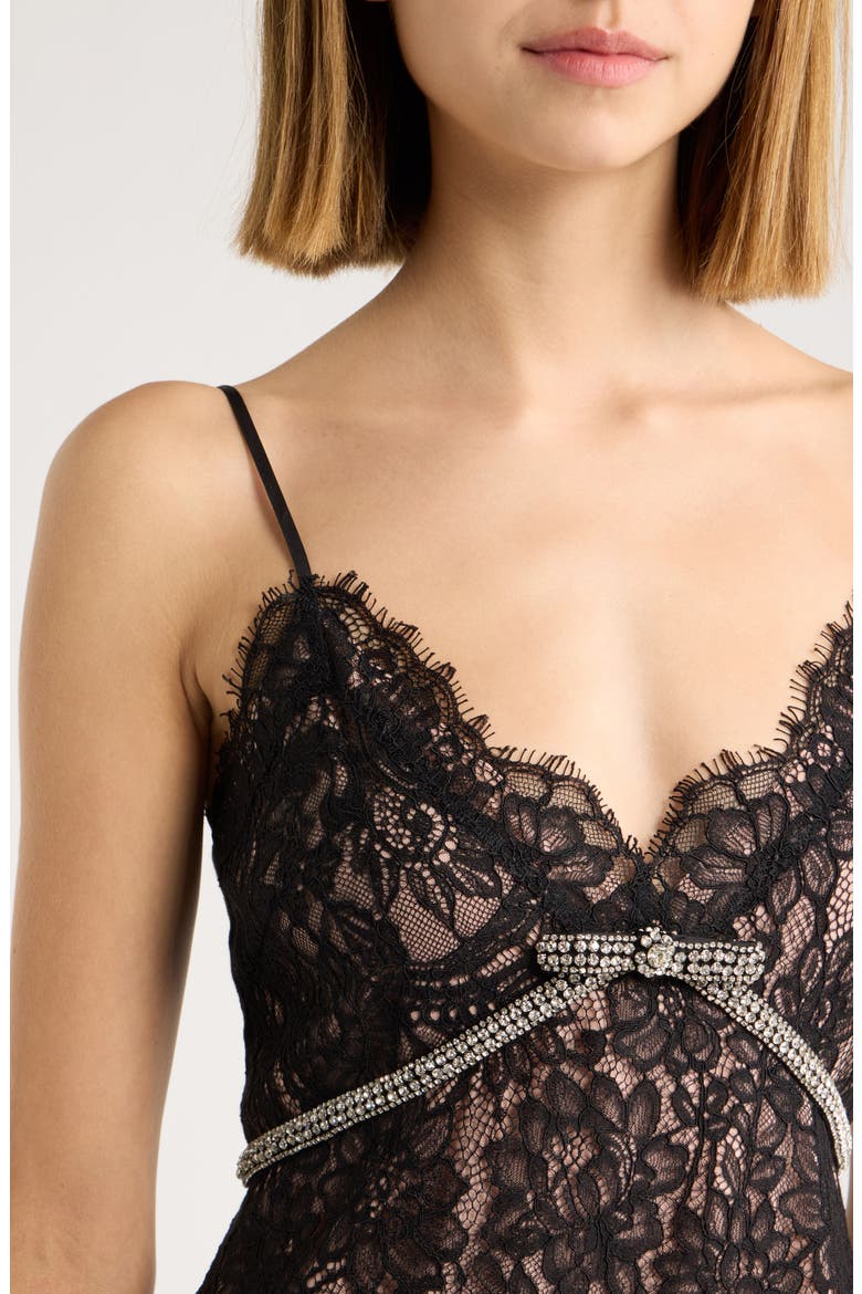 Eviara Lace Sleeveless Minidress, Alternate, color, BLACK