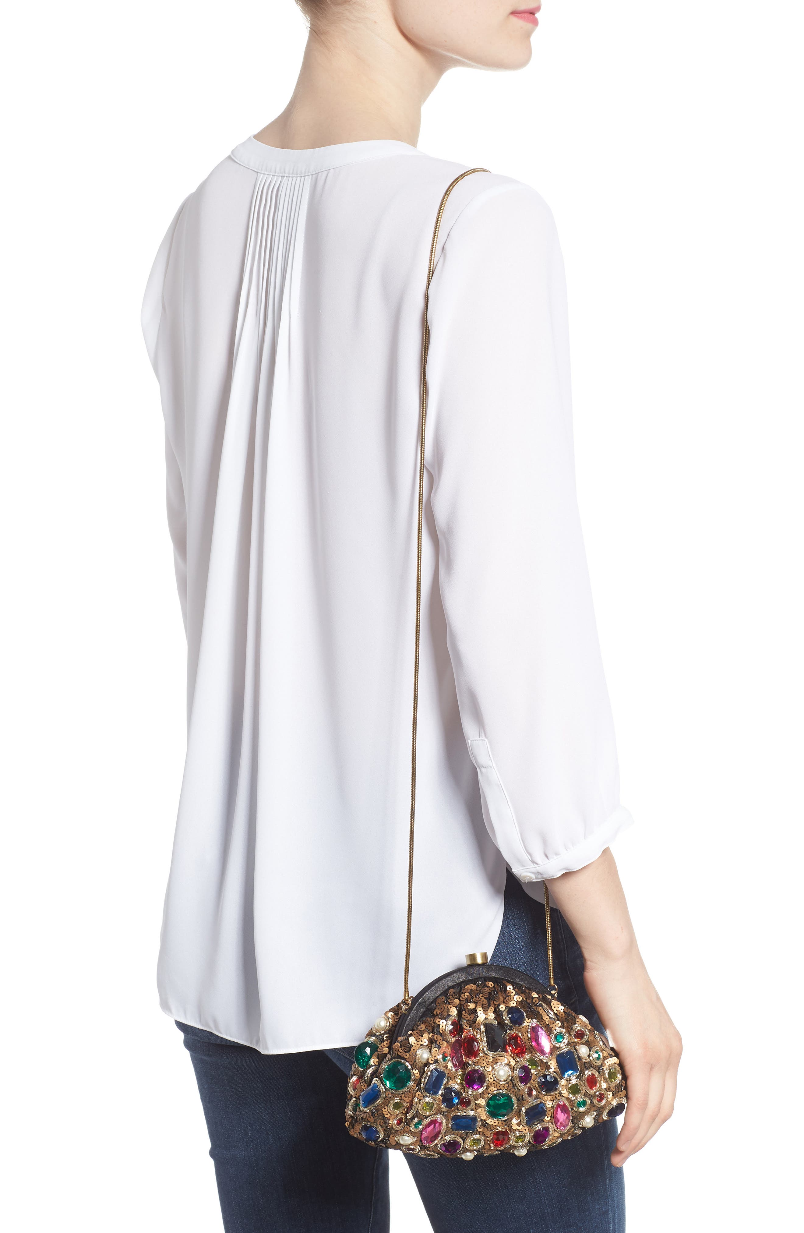 Steve Madden Jewel Frame Pouch, Alternate, color, 