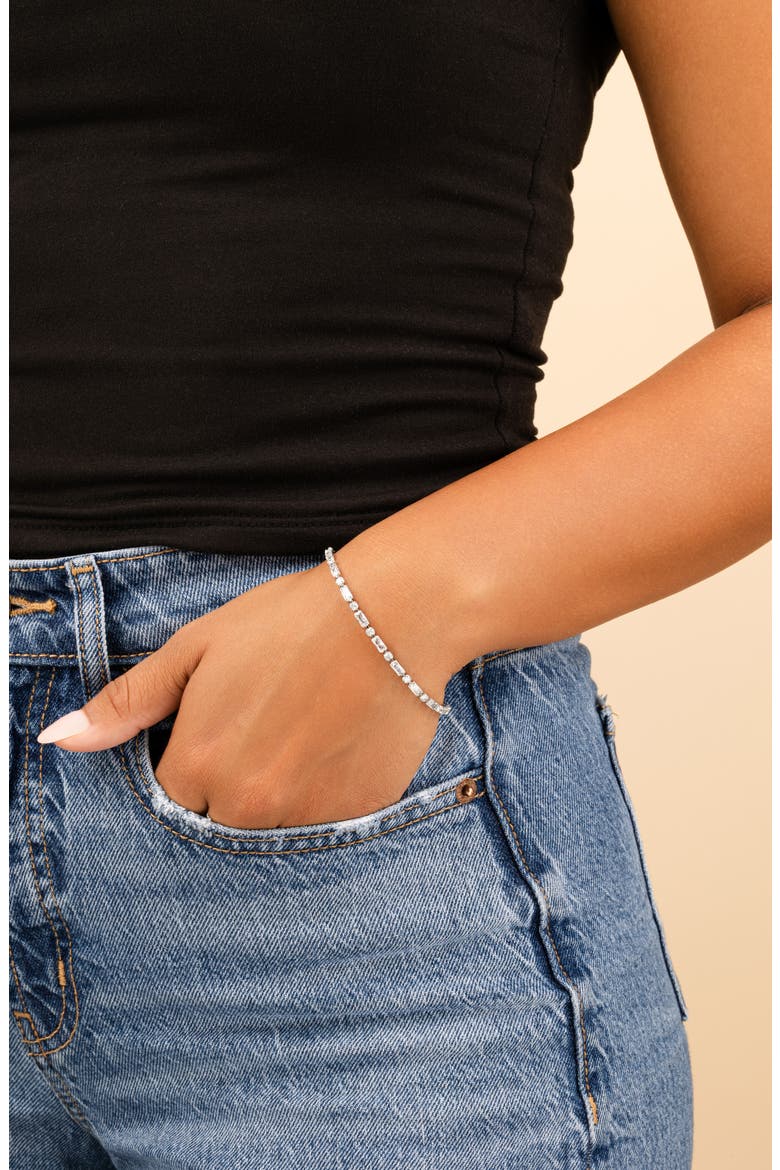 Georgia Cubic Zirconia Tennis Bracelet, Alternate, color, SILVER