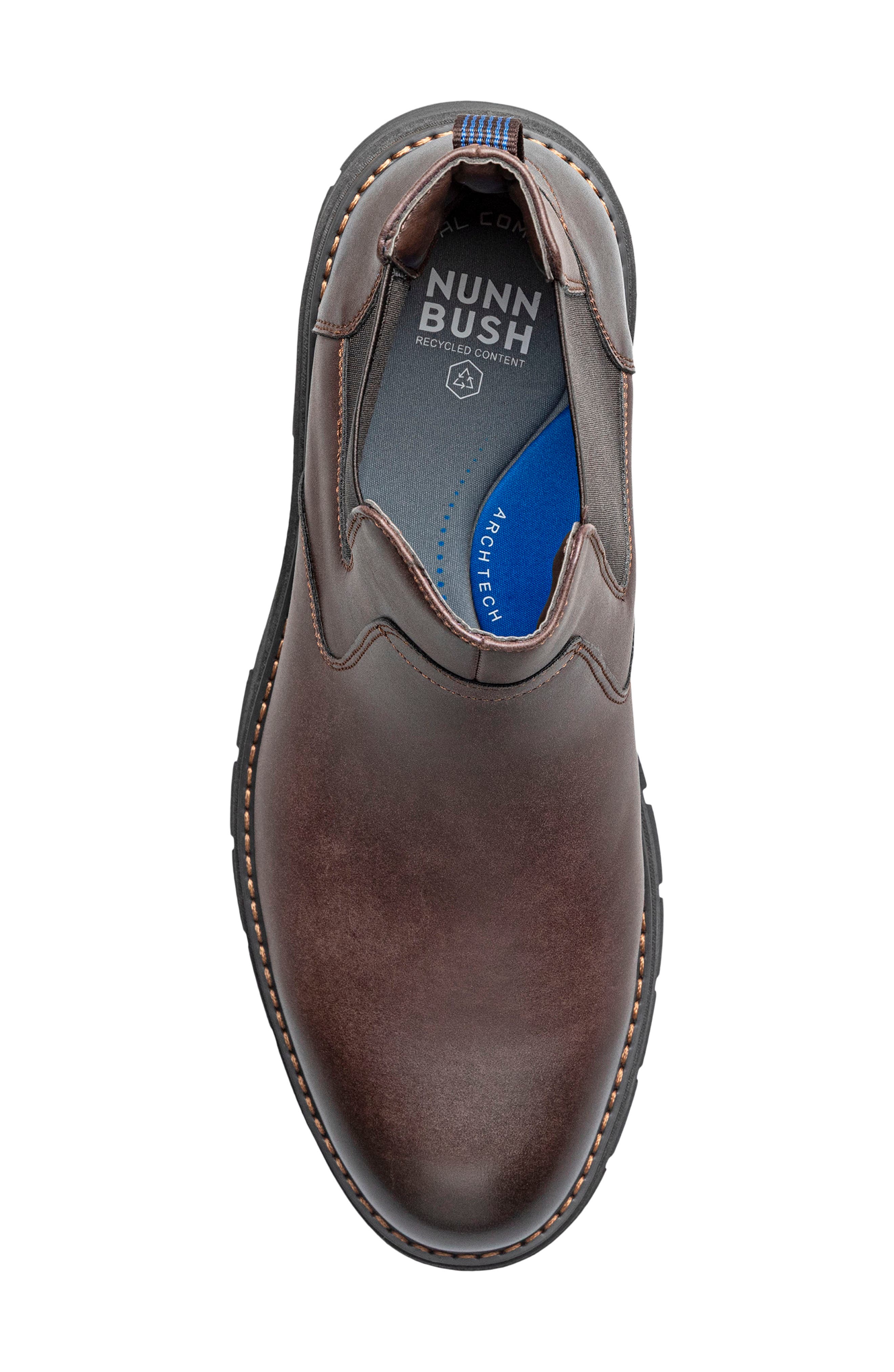 Brady Faux Leather Plain Toe Chelsea Boot, Alternate, color, BROWN
