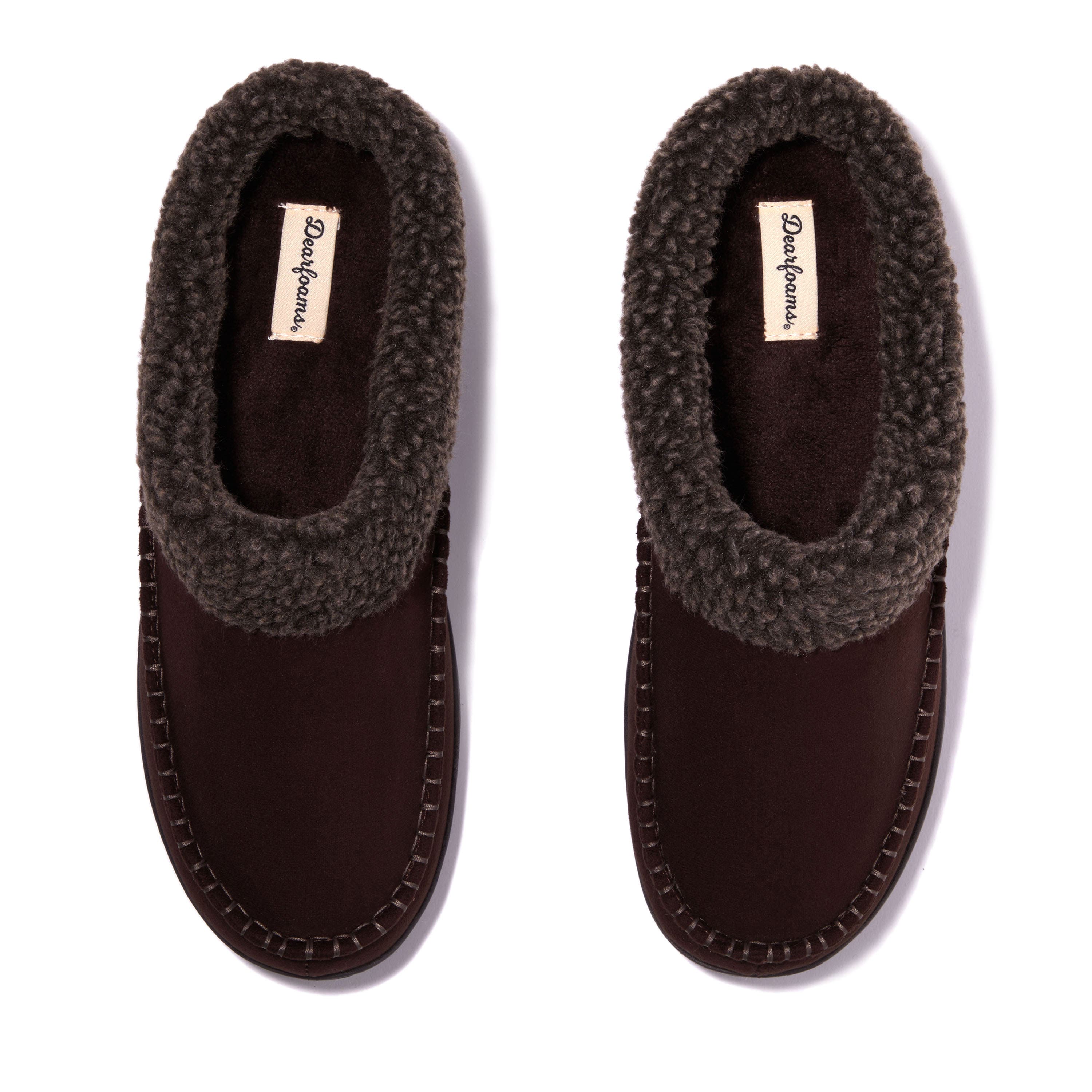 Marshall Microsuede Moccasin Toe Clog Slipper, Alternate, color, COFFEE