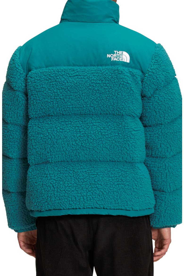 High Pile Fleece Nuptse Jacket, Alternate, color, HARBOR BLUE