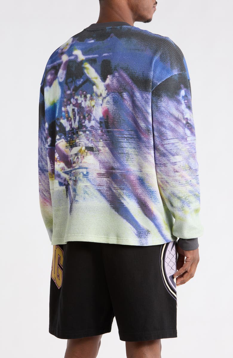 CRIMINAL DAMAGE Hand of God Graphic Waffle Knit T-Shirt, Alternate, color, Blue Multi