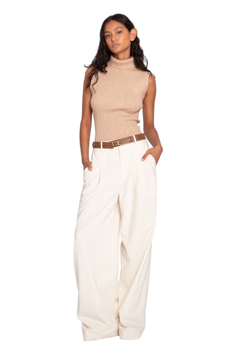 Equation Sleeveless Turtleneck Knit, Main, color, Camel