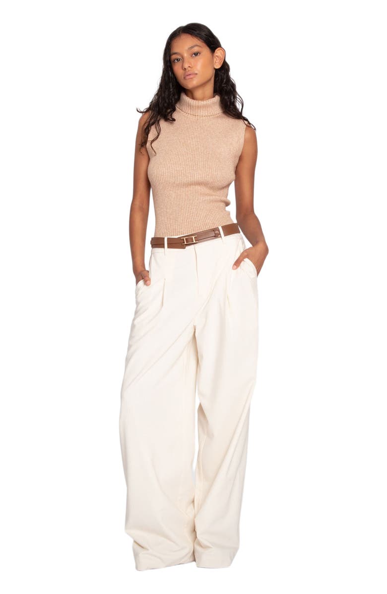 Belle & Bloom Equation Sleeveless Turtleneck Knit, Main, color, Camel
