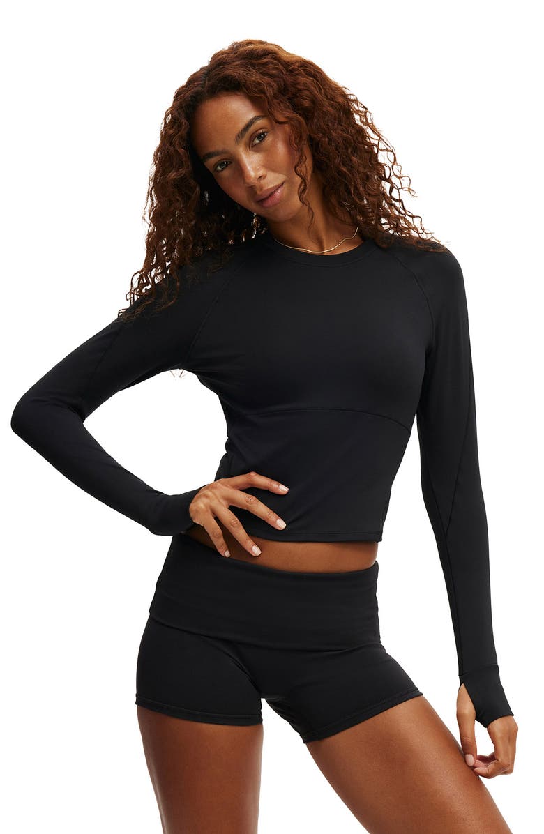COTTON ON BODY Women's Active Workout Longsleeve, Alternate, color, Black
