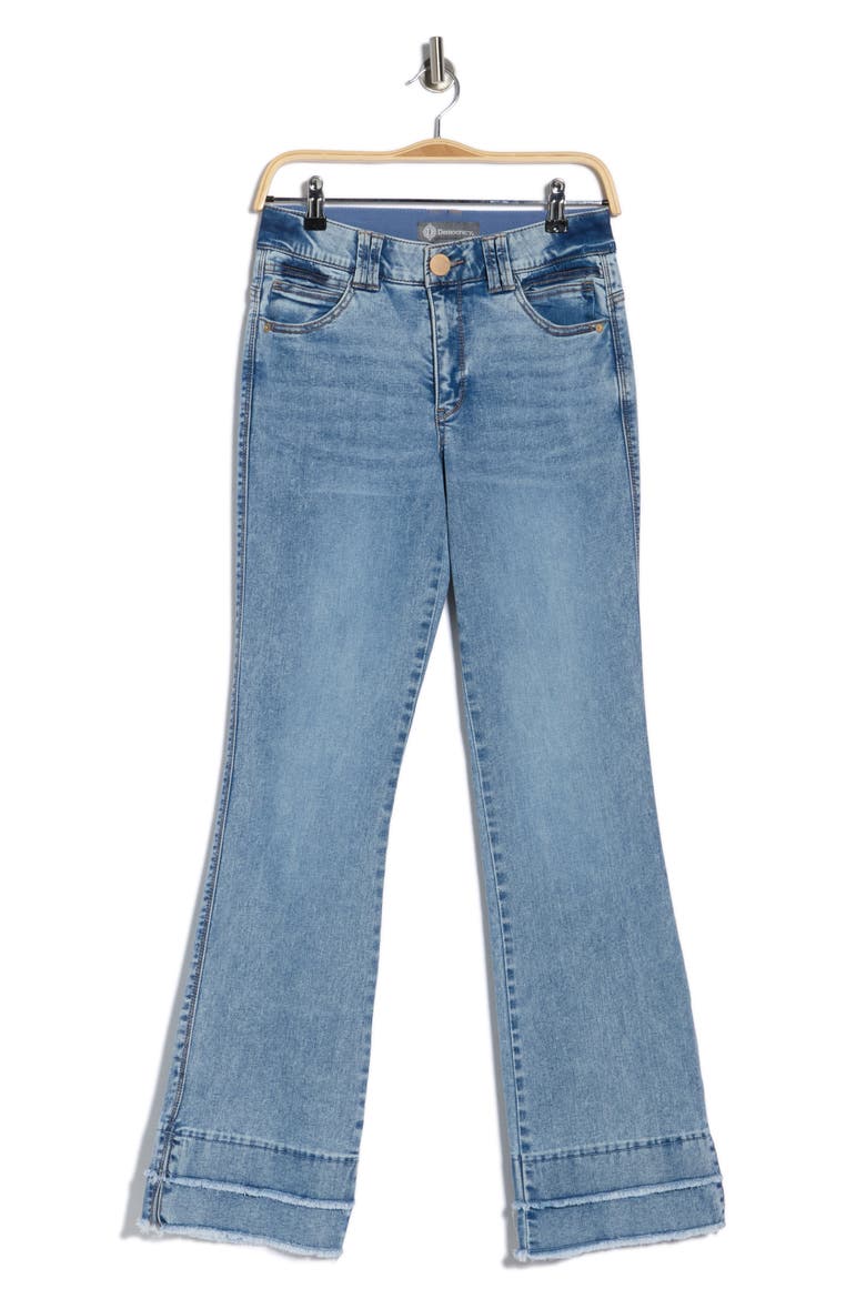 Out There Double Layered Fray Flare Jeans, Alternate, color, LIGHT BLUE VINTAGE