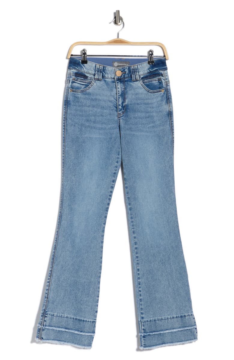 Democracy Out There Double Layered Fray Flare Jeans, Main, color, Light Blue Vintage