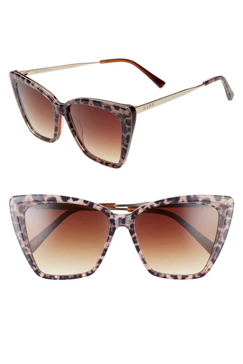Becky II 55mm Cat Eye Sunglasses, Main, color, LEOPARD TORTOISE/ BROWN