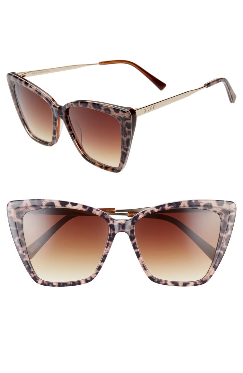 DIFF Becky II 55mm Cat Eye Sunglasses, Main, color,