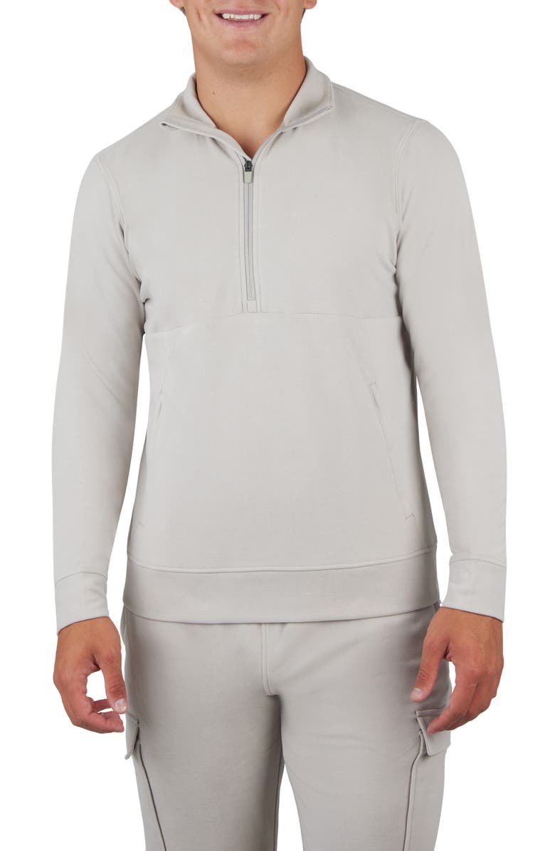 90 DEGREE BY REFLEX Ultra Mélange Fleece Half Zip Sweatshirt, Main, color, Satellite