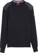 Moncler Quilted Shoulder Virgin Wool Blend Sweater
