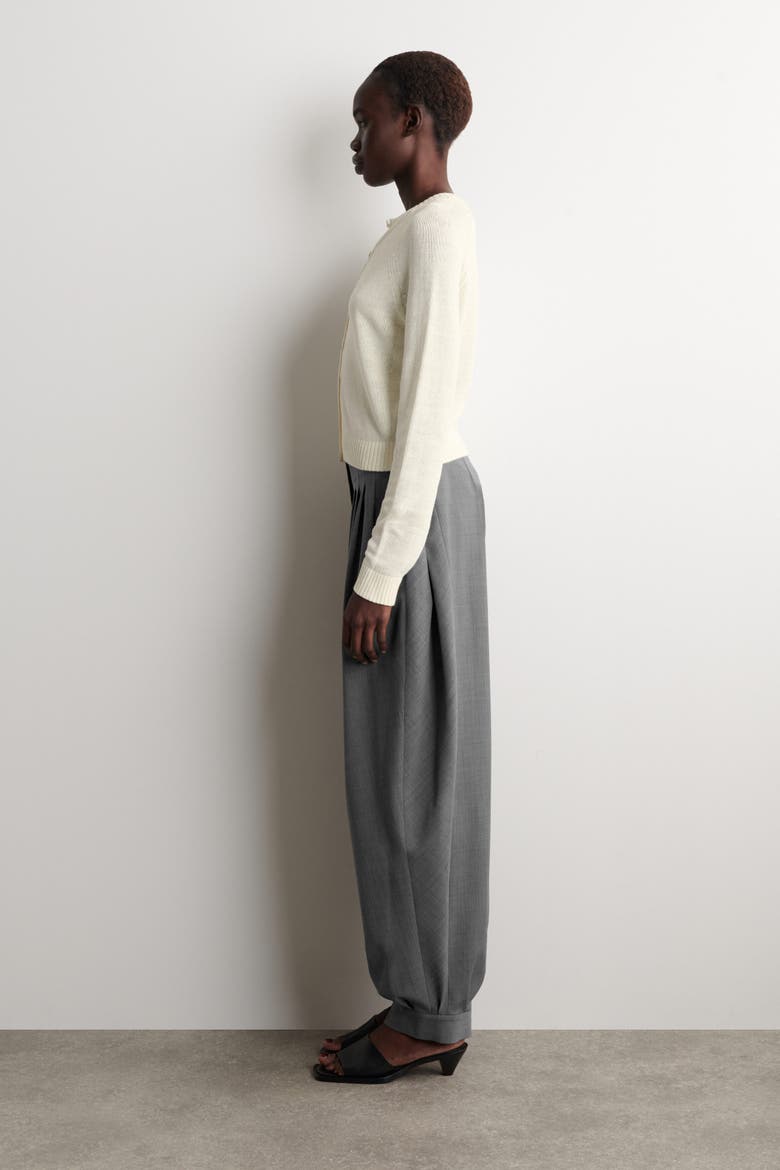 Knitted Linen Cardigan, Alternate, color, ECRU