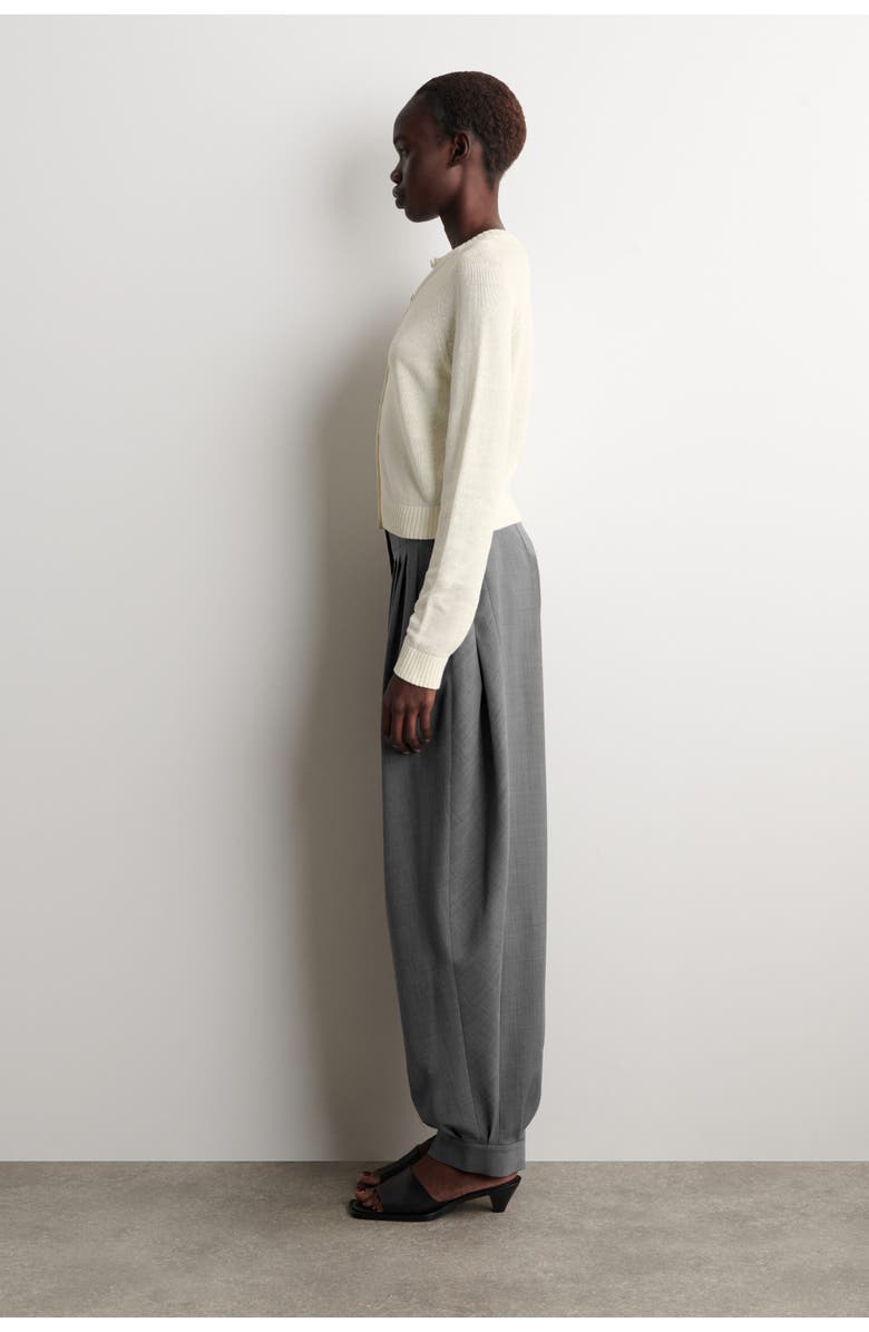 COS Knitted Linen Cardigan, Alternate, color, Ecru