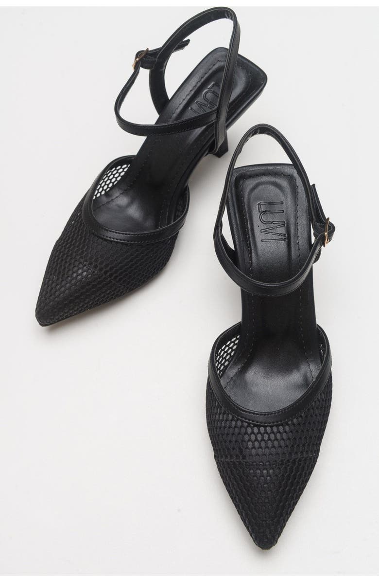 Prologue Shoes Chic Mesh Pointed Toe Pump, Alternate, color, Black