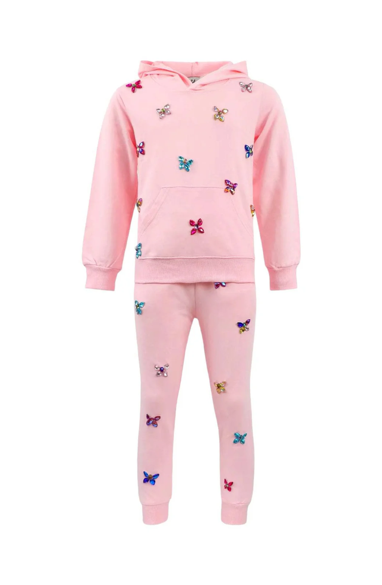 Lola + The Boys Butterfly Gem Set, Main, color, Pink