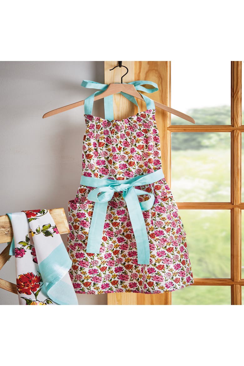 In Bloom Apron Multi Cotton Spring, Alternate, color, White