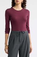 Nordstrom Ribbed Crewneck Long Sleeve T-Shirt