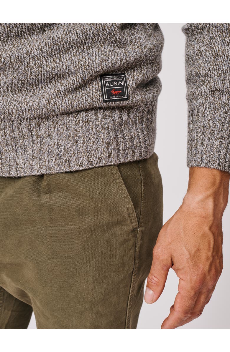 Aubin Riply Twist Crew Neck Sweater, Alternate, color, Khaki Twist