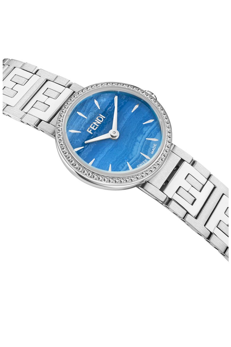 Forever Fendi Diamond Swiss Quartz Bracelet Watch, 19mm, Alternate, color, STAINLESS STEEL