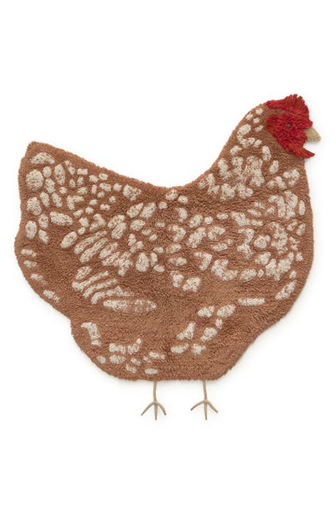 Chicken Washable Cotton Blend Rug