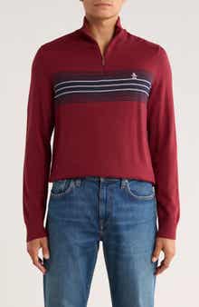 Original Penguin English Chest Stripe Quarter Zip Pullover