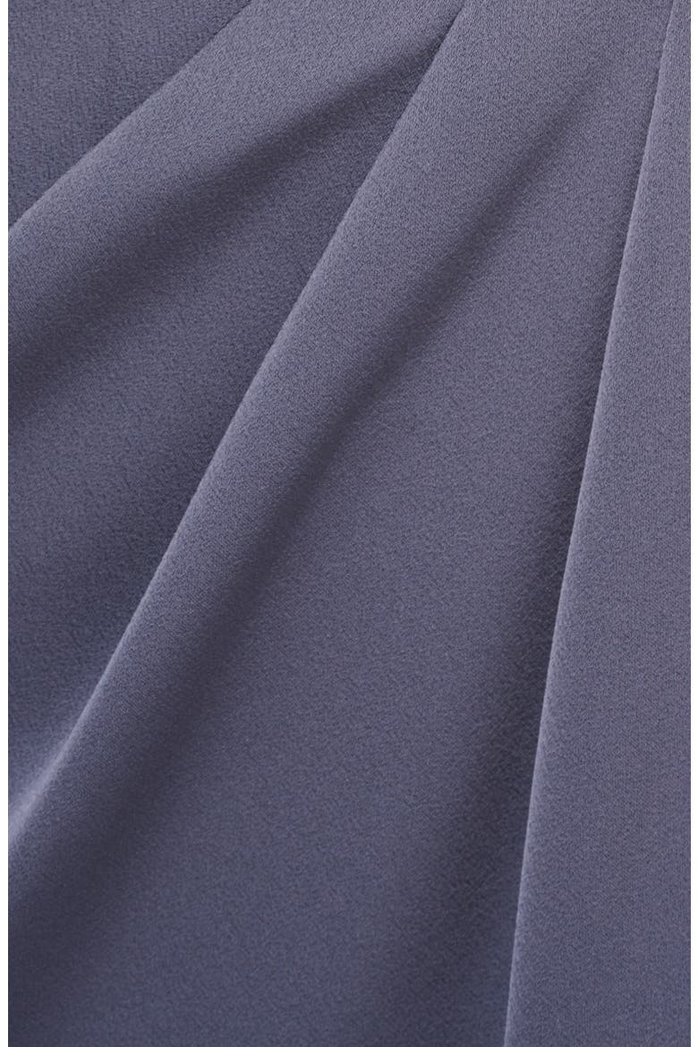Pleat Front Crepe Back Satin Cocktail Dress, Alternate, color, STORMY SKY