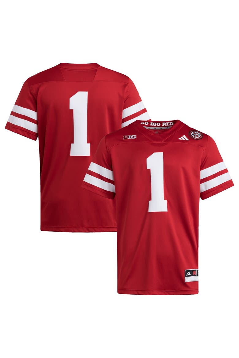 Men's adidas #1 Scarlet Nebraska Huskers Premier Jersey, Main, color, Scarlet