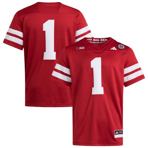 Men's adidas #1 Scarlet Nebraska Huskers Premier Jersey