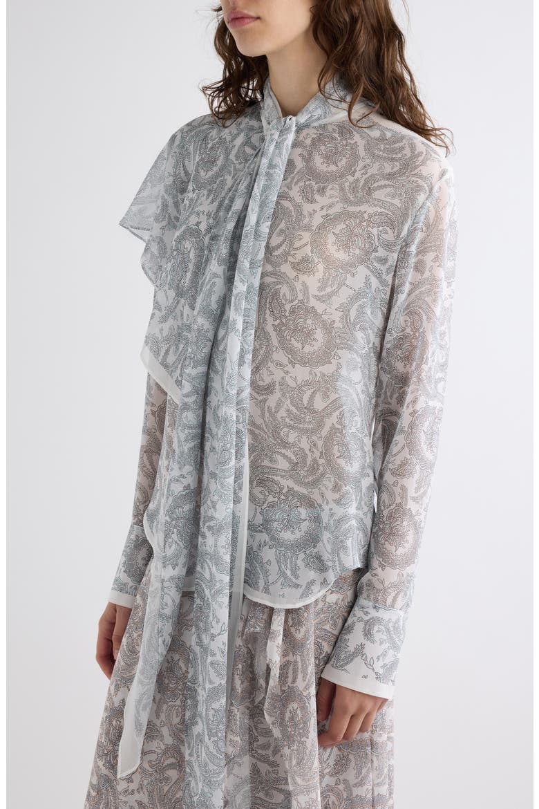 Senelle Paisley Silk Shirt, Alternate, color, LIGHT BLUE/ BEIGE