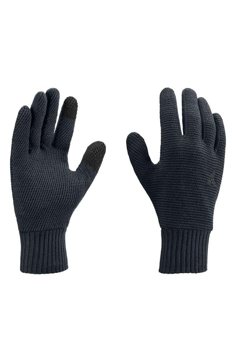 Jordan Airy Knit Touchscreen Gloves, Main, color, Off Noir/Black