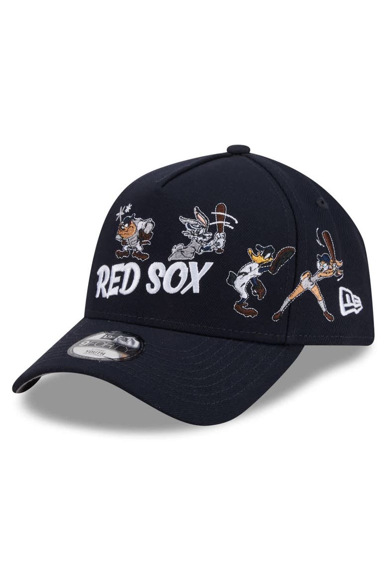 Youth New Era Navy Boston Red Sox Looney Tunes A-Frame 9FORTY Adjustable Hat, Alternate, color, Navy