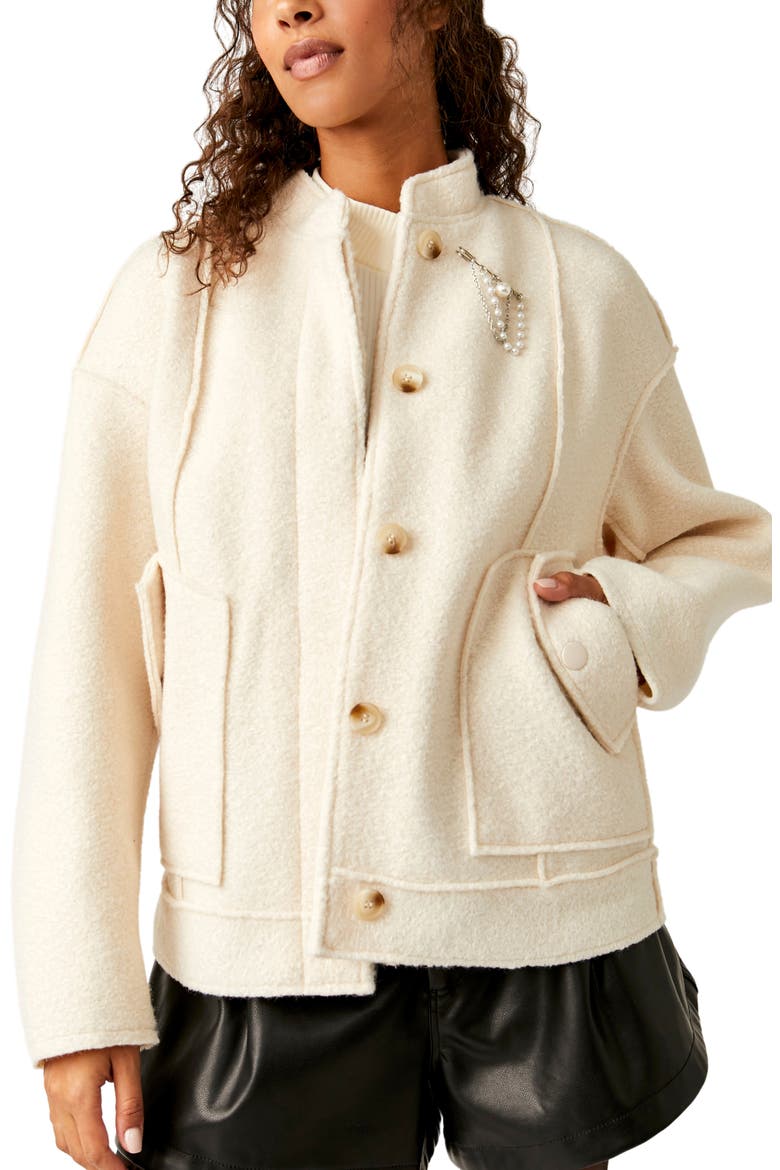 Willow Bomber Jacket, Main, color, IVORY