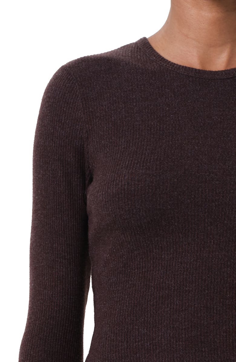 AGOLDE Neema Ribbed Long Sleeve T-Shirt, Alternate, color, Root Dark Burgandy