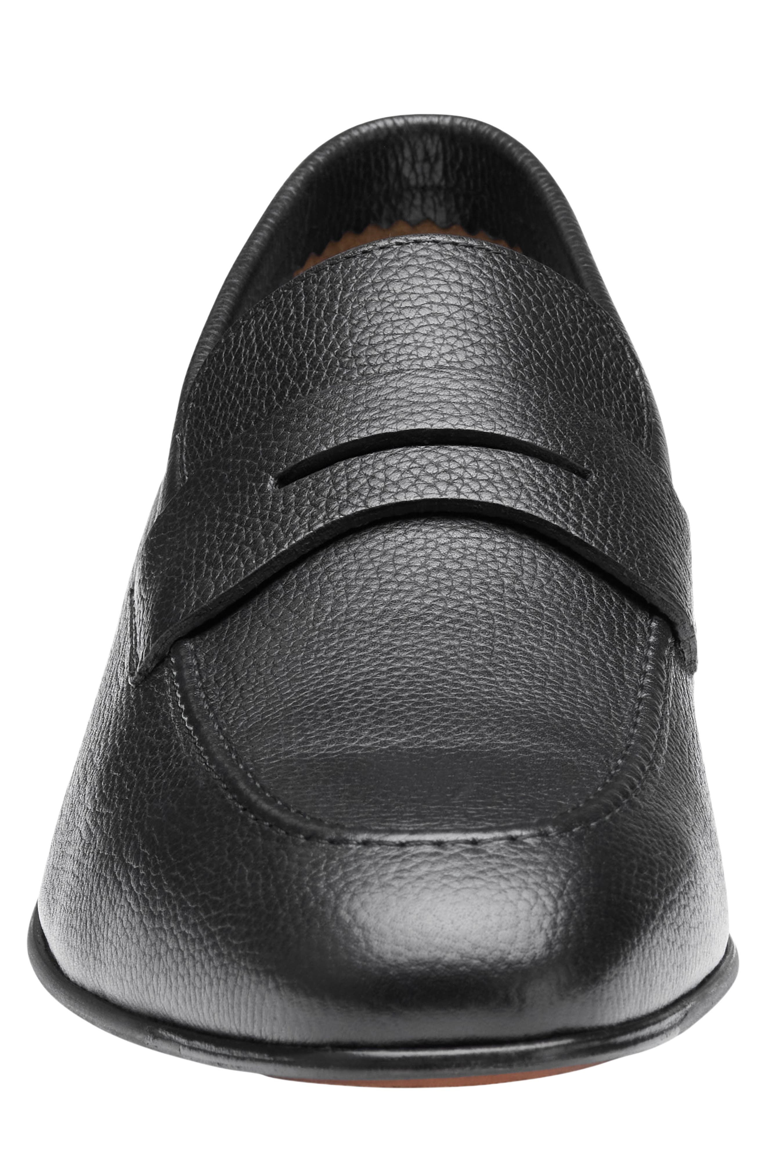 Johnston & Murphy Higgins Penny Loafer, Alternate, color, Black Full Grain