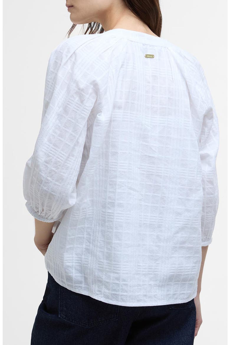 Heidi Windowpane Check Cotton Top, Alternate, color, WHITE